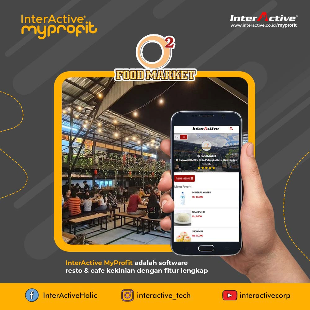 Klien InterActive MyResto Bisnis O2 Food Market Palangka Raya