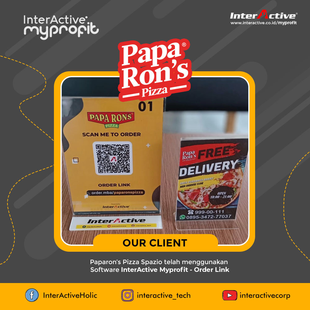Klien InterActive MyResto Bisnis Papa Ron's Pizza
